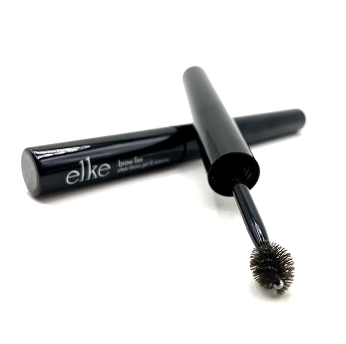 elke BROW FIXX (Brunette) fiber-rich ingredients adds natural thickness unique roller ball applicator long-lasting wear water resistant non-flaking (Brunette)