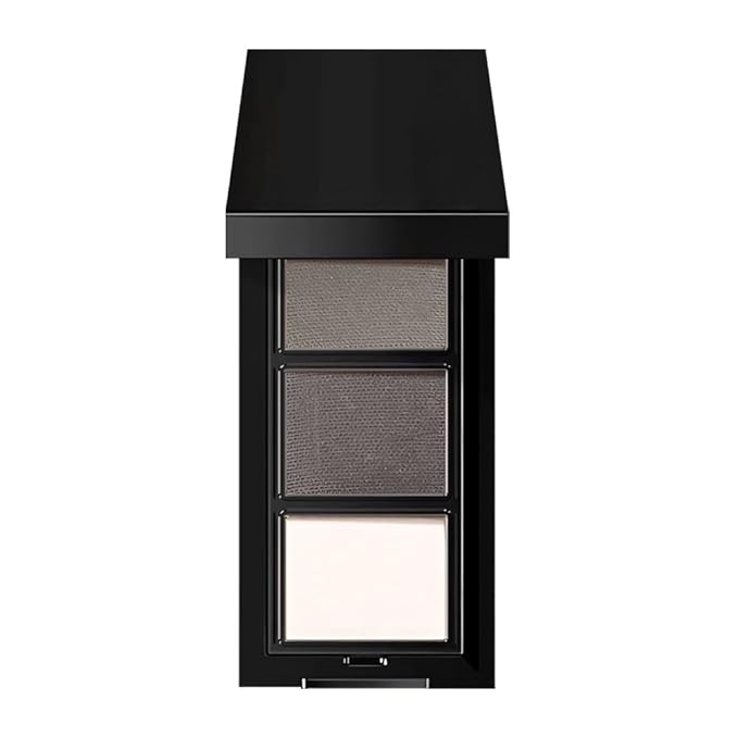 Taupe Grey Eye Brow Powder for Women, Matte Gray Black Eyebrow Powder Kit with Brush, Long-Lasting 3 Colors Beige White Brow Palette, Filler for Full, Defined Natural Brows Shaping