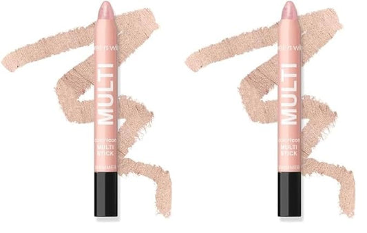 wet n wild Color Icon Cream Eyeshadow Multi-Stick, Moisturizing, Nourishing Velvety Cream-to-Powder Buildable & Blendable Formula, Cruelty-Free & Vegan - Peachy Crush (Pack of 2)