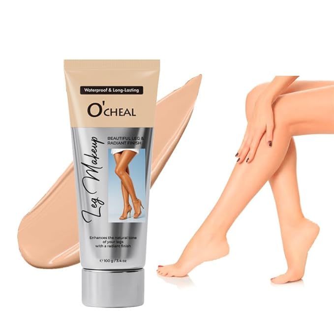 O’CHEAL Waterproof Leg Makeup Cream, No Transfer Tattoo Cover Up&Scar Concealer, Long Lasting Body Foundation for Flawless Skin, Leg Varicose Vein Cover Up, Suitable All Skin Tones (Light Brown)
