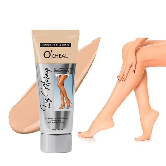 O’CHEAL Waterproof Leg Makeup Cream, No Transfer Tattoo Cover Up&Scar Concealer, Long Lasting Body Foundation for Flawless Skin, Leg Varicose Vein Cover Up, Suitable All Skin Tones (Light Brown)