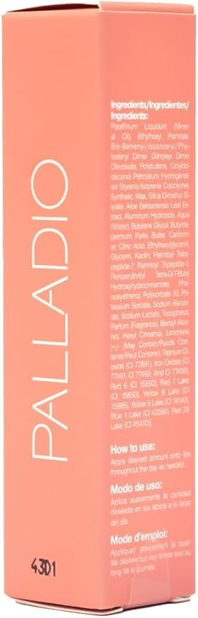 Palladio Butter Balm - Hydrating Lip Balm with Sheer Tint, Aloe, Peptides, Shea Butter, and Vegan Formulation for Instant Moisture, Shine, and Soothing Lip Care, Peaches & Cream