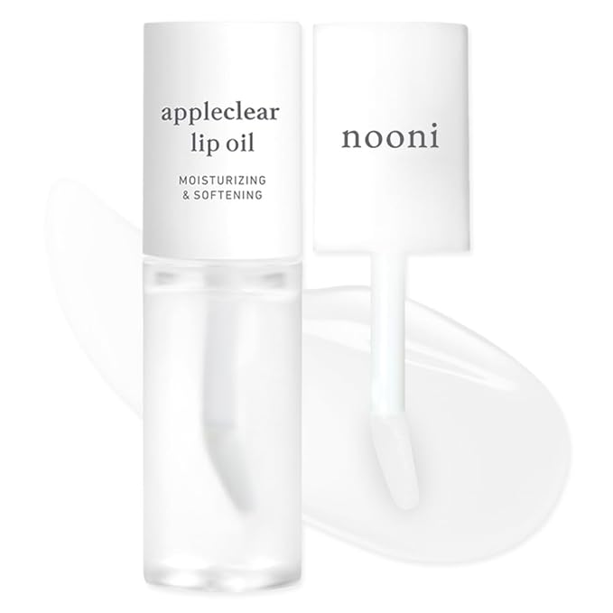 NOONI Korean Lip Oil - Appleclear | Long-Lasting, Moisturizing, Plumping, Revitalizing for Dry Lips, Waterproof, No Peel Off, Hydrating, Nourishing Crystal Clear, Stocking Stuffers, 0.12 FL Oz