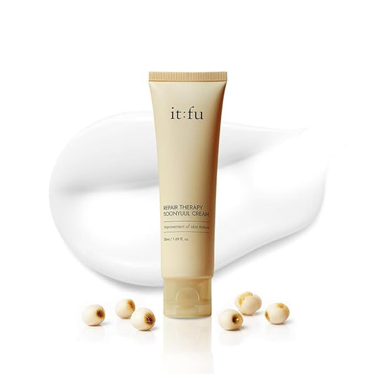 ITFU Repair Therapy Soonyuul Cream | Coix (Yulmu) Seed Grain, K-Beauty Moisturizer for Closed Comedone Acne, Whitehead Remover & Skin Barrier Repair, Acne Prone Skin Treatment, 1.69 fl. oz / 50ml