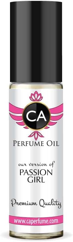 CA Perfume Impression of Christian D. Passion Girl For Women Replica Fragrance Body Oil Dupes Alcohol-Free Essential Aromatherapy Sample Travel Size Concentrated Long Lasting Roll-On 0.3 Fl Oz/10ml