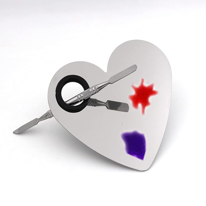 Heart Shaped Makeup Palette Stainless Steel Nail-art Cosmetic