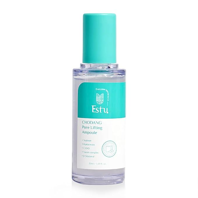 ESTU Chodang Pore Lifting Ampoule 50ml ㅣ Vegan Moisture Essence ㅣ Lightweight Serum with CEXO Technology ㅣ Korean Skincare for Visible Pore Care 50ml