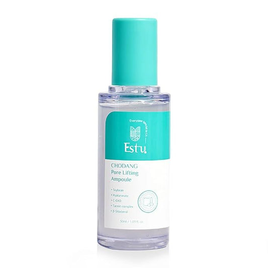 ESTU Chodang Pore Lifting Ampoule 50ml ㅣ Vegan Moisture Essence ㅣ Lightweight Serum with CEXO Technology ㅣ Korean Skincare for Visible Pore Care 50ml