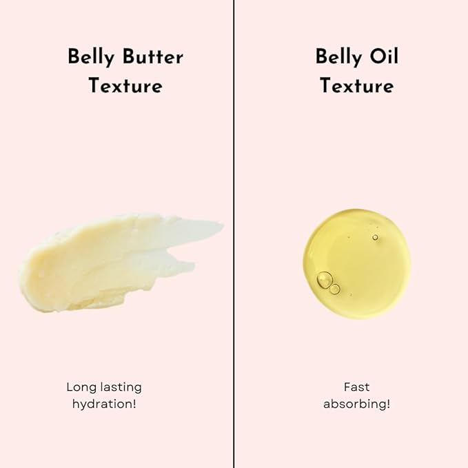 Belly Bundle by Irene Organics - Organic Belly Butter and Oil for Pregnancy Stretch Mark Prevention and Treatment - Award Winning Skincare For Pregnancy and Postpartum - Mother's Day Gift Set (Small)