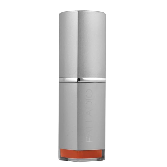 Palladio Herbal Lipstick, Rich Pigmented and Creamy, Infused with Aloe Vera, Chamomile & Ginseng, Prevents Lips from Drying, Combats Fine Lines, Long Lasting Lipstick, Golden Orange