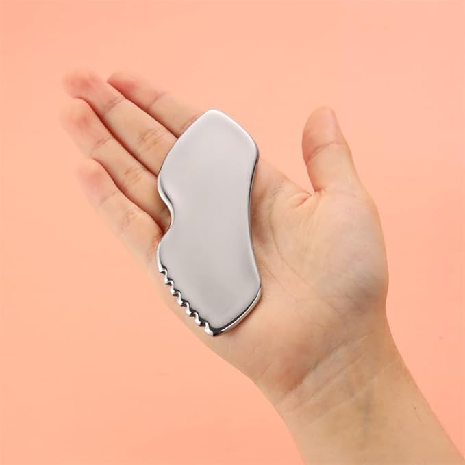 Stainless Steel Gua Sha Facial Tools, Metal Guasha Tool for Face and Body, Gua Shua Scraper for Face Massager Lymphatic Drainage, Facial Sculpting Tool
