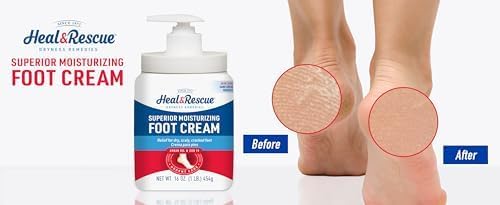 Heal&Rescue Heel Rescue Foot Cream 16 Ounce Bottle, 2 Pack, for Cracked, Calloused or Chapped Skin