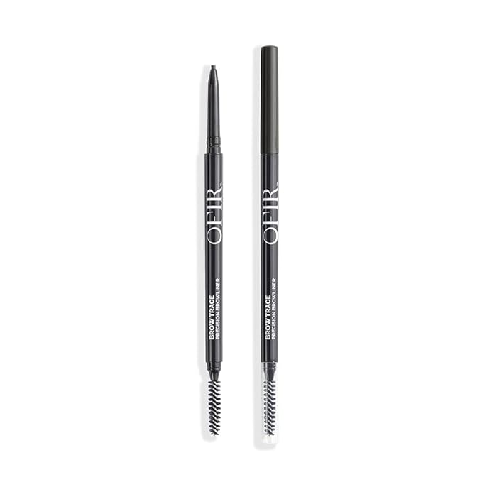 OFIR Brow Trace Precision Browliner | Waterproof, Ultra-Fine Tip Black Eyebrow Pencil | Smudge-Proof, Cruelty Free, Matte Finish | Long-Wear Brow Tool with Spoolie | Espresso - Black, 0.003 OZ