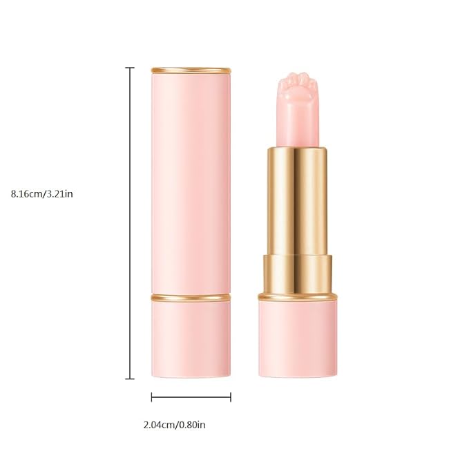 2PCS Thermochromic Lip Balm,Cat Paw Shaped Female