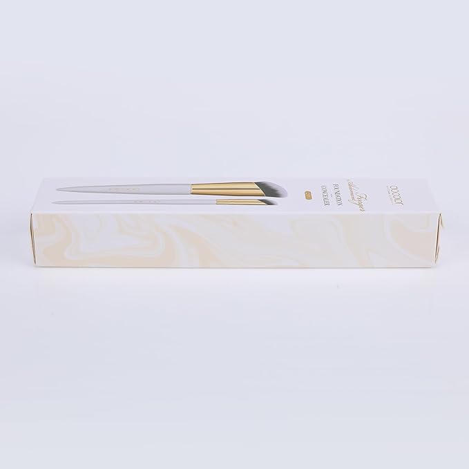 docolor Concealer Brush and Foundation Brush for Liquid Makeup, 2PCS Angled Kabuki Blending Makeup Brush Perfect for Liquid Cream Powder Blending,Stippling,Highlighter and Nose Contour