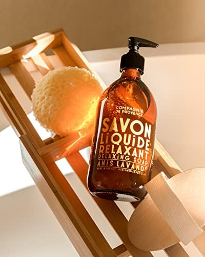 Compagnie de Provence Savon de Marseille Apothicare Liquid Soap, Anise Lavender, 16.7 Fl Oz Glass Pump Bottle