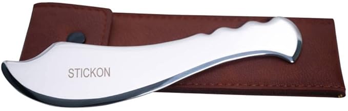 STICKON Guasha Tool Scraping Massage Tools Gua Sha Stainless Steel IASTM Tools Great Soft Tissue Mobilization Tool (STICKON-21)