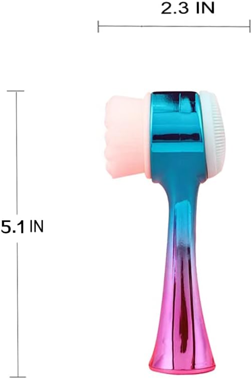 Facial Cleansing Brush 2 in 1Double-Sided Facial Cleaning Brush with Soft Bristles for Deep Pore Exfoliation, Wash Makeup, Massaging (Green)