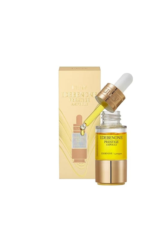 Ultra V Idebenone Prestige Ampoule, 1Vial, Anti-Aging Antioxidant Serum, 0.34 fl oz Each - Antioxidant, Anti Wrinkle, Smoothes, Softens, Hyaluronic Acid, Peptides