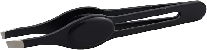 Black Wide Grip Slant Tweezers/Hand Filing Tip 95mm Stainless Steel Eyebrow Clip Multifunctional Hair Plucking Beauty Tool