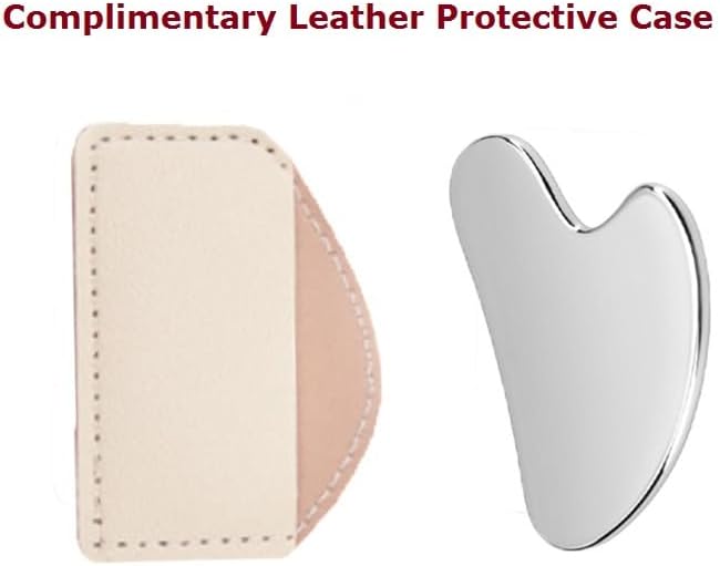 Stainless Steel Gua Sha Facial Tools, Tighten Skin Massage Guasha Beauty Tool, Metal Guasha Tool for Face, Face Massager Tool for Body Eyes Neck (Silver)