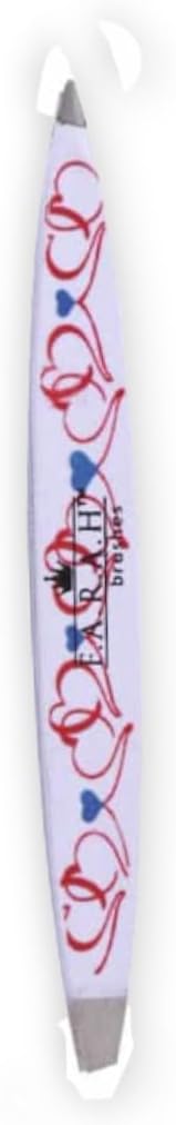 F.A.R.A.H Z-Tweeze Professional Stainless Steel Dual Ended Precision Tweezers - Heart Collection (Dancing Hearts White)