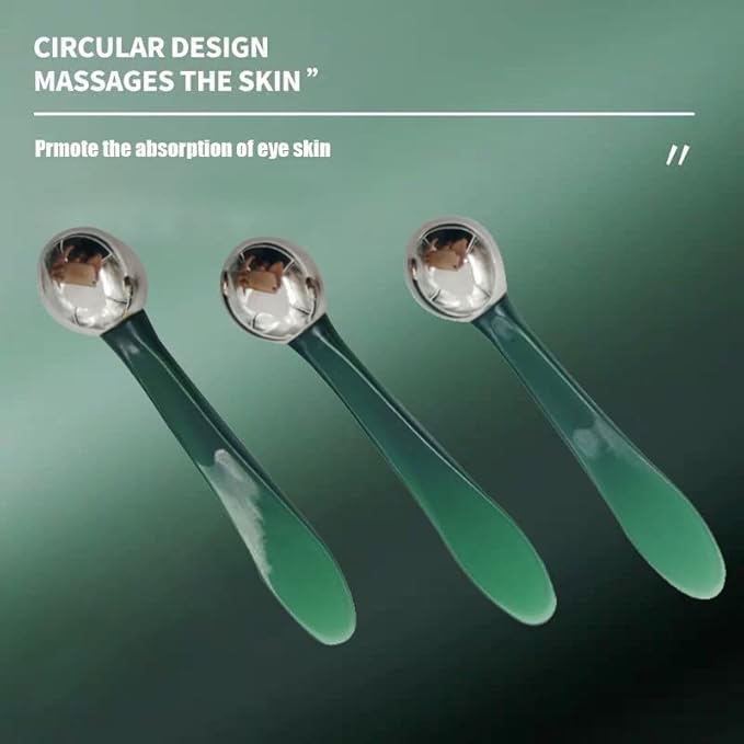 2 PCS Portable Eye Serum Cream Applicator Eyes Massage Tool, Can Be Used As Eyes Cream Spoon, Reduce Eye Swelling Flannel small gift bag