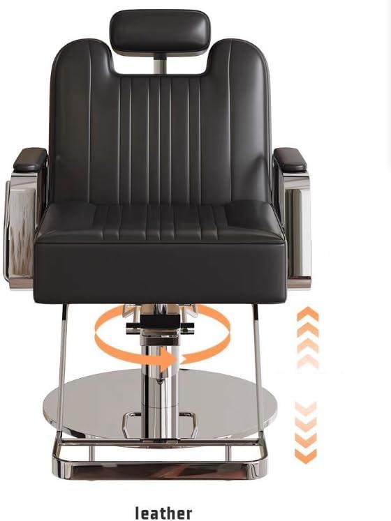 Adjustable Salon Chair for Men - Seat Height Women Beauty Salon Barber Chair Hair Stylists Supports up to 330 lbs Heavy Duty Hydraulic, Black