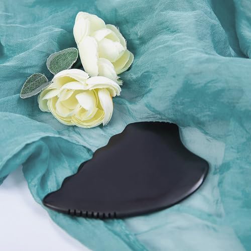 Gua Sha Facial Massage Tools, Gua Sha Scraping Tools for Face, Bian Stone Traditional Massage Tool Traditional Scraper Tool Black (Gift Package)