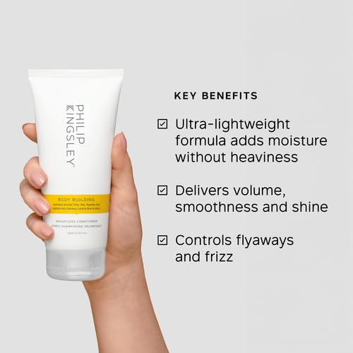PHILIP KINGSLEY | Body Building Weightless Conditioner | Volumizing Conditioner for Fine, Limp, Flat, Flyaway Short Hair | Hydrates, Thickens, Lifts and Adds Volume and Shine | 6.76oz