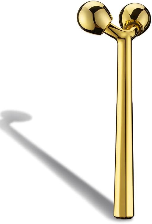 Tekson Facial Roller Massager, 3D Metal face Massage Tool for Eye Reduce Puffiness, Face Lift, Anti-Aging, Skin Tightening (Gold