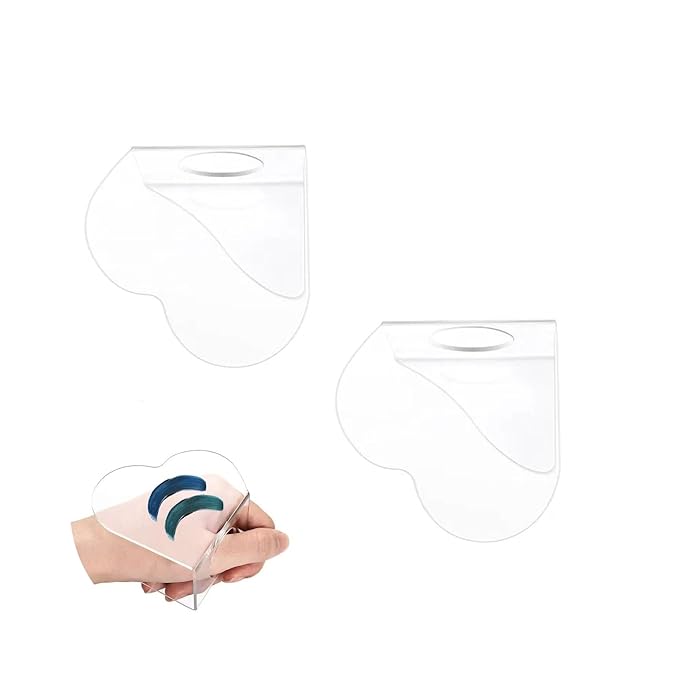 2pcs Heart-Shaped Acrylic Makeup Mixing Palette Makeup Tools for Foundation Eyeshadow Lipstick Nail Art Pigment