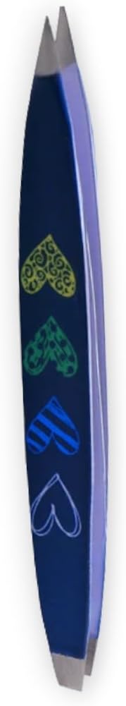F.A.R.A.H Z-Tweeze Professional Stainless Steel Dual Ended Precision Tweezers - Heart Collection (Sketch My Heart Blue)