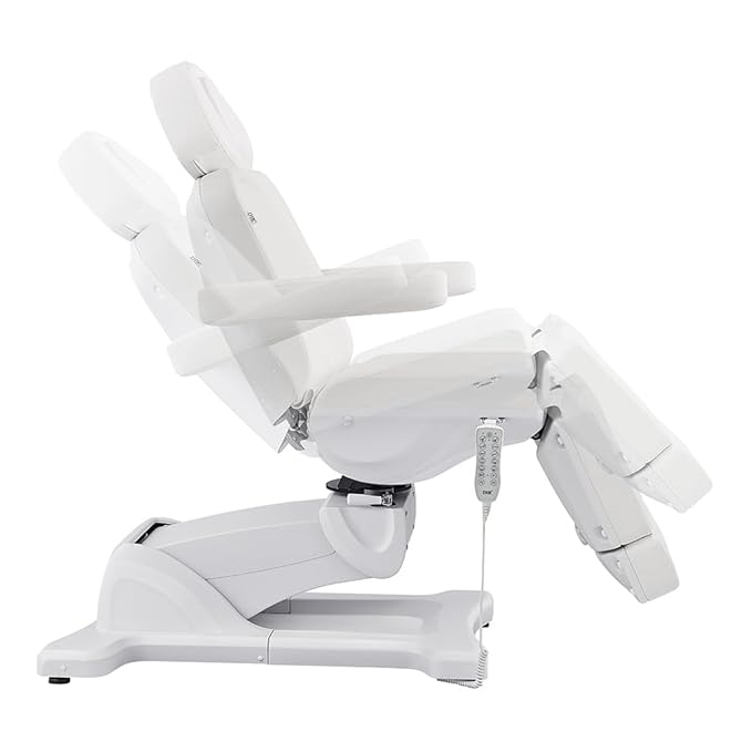 Dir Full Electrical Medical Aesthetic Chair, Podiatry, Dental, Facial Beauty Bed with Split Leg Libra, White