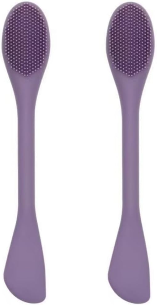 Silicone Cleansing Brush 2pcs(Deep Purple),Mask Applicator and Skincare for Pore Cleansing，Exfoliating Face Scrubber,Makeup Removal Brush