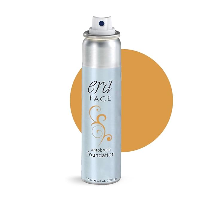 ERA Face spray makeup (Y7 Carmel, 2.25 oz) - airbrush foundation, everyday, buildable, professional spray on cosmetics by Era Beauty