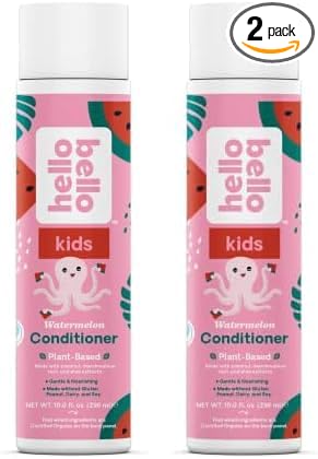 Hello Bello Kid’s Conditioner - Hypoallergenic, pH-Balanced & Dermatologist-Tested - Thoughtful Ingredients - Watermelon, 10 Fl Oz (2 Pack)