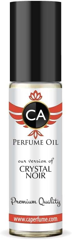 CA Perfume Impression of Crystal Noir For Women Replica Fragrance Body Oil Dupes Alcohol-Free Essential Aromatherapy Sample Travel Size Concentrated Long Lasting Attar Roll-On 0.3 Fl Oz/10ml