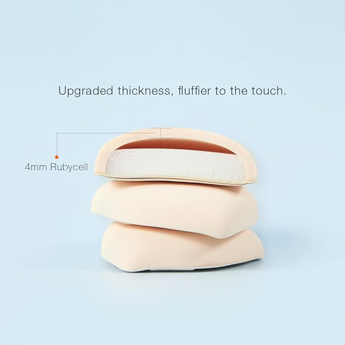 Solone 2Pcs Cushion Makeup Sponge Puff with Elastic Band - For Foundation, Concealer, Loose Powder; Long-Lasting, Beginner-Friendly and Comes with Travel Case