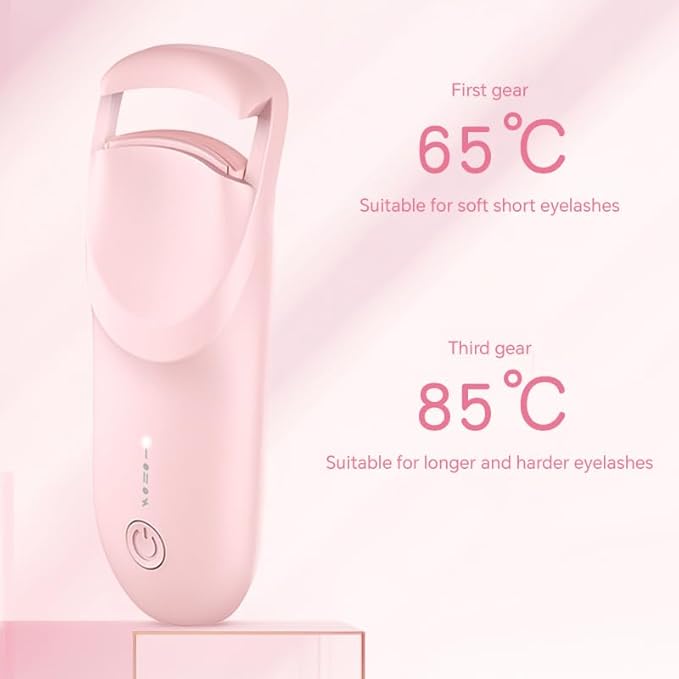 Heated Eyelash Curler - 6S Fast Safe Heating 24hrs Long Lasting Lash Lift to Style Natural EyelashesElectric Eyelash Curler with Heat Sensitive Silicone Pad, Type-C Rechargeable Mini Lash Curler
