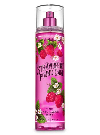 Bath and Body Works - Strawberry Pound Cake - Daily Trio - Shower Gel, Fine Fragrance Mist & Super Smooth Body Lotion- New 2020