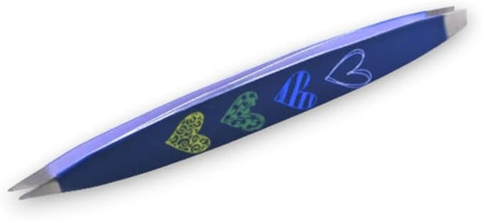 F.A.R.A.H Z-Tweeze Professional Stainless Steel Dual Ended Precision Tweezers - Heart Collection (Sketch My Heart Blue)
