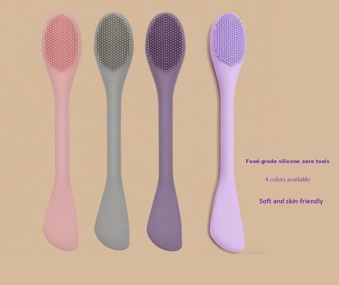 Premium Silicone Facial Cleansing Brush Combo 4pcs,Mask Applicator and Skincare Brush for Pore Cleansing，Manual Facial Cleansing for Exfoliating Face/Lip/Makeup Removal Scrubber