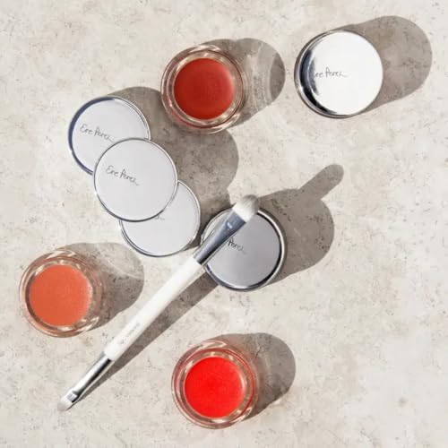 Ere Perez - Natural Carrot Color Pot | For Lips + Cheeks | Buildable, Blendable, Creamy, Vibrant, Satin Finish | Cacao Butter, Avocado + Castor Seed Oil | Vegan, Cruelty-Free, Clean Beauty (Happy)