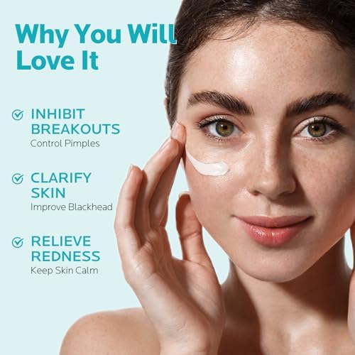 ZealSea 10% Azelaic Acid Facial Cream - Azelaic Acid Serum with AHA for Face, Relief Pimple, Breakouts, Blackhead & Redness, Azelaic Acid Gel Clarify Skin Soothe Irritation, 0.34 Oz Travel Size