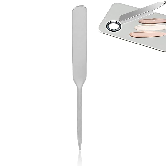 Makeup Spatula,Liquid Foundation Spatula, Stainless Steel Ergonomic Nail