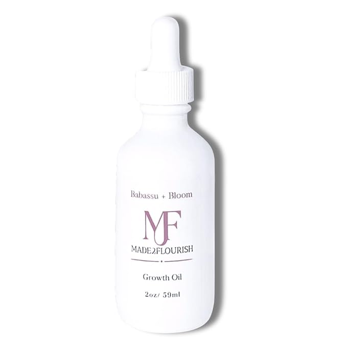 Babassu & Bloom Strengthening Growth Oil, Hair Revitalizing Oil, Multi-Purpose, Cactus & Argan, Potent, Lightweight, Non-Greasy, Soothes Scalp, Reduces Dryness, Thickens Hair