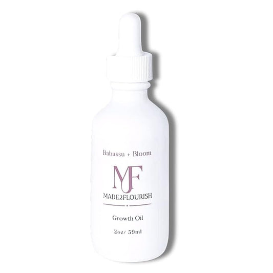 Babassu & Bloom Strengthening Growth Oil, Hair Revitalizing Oil, Multi-Purpose, Cactus & Argan, Potent, Lightweight, Non-Greasy, Soothes Scalp, Reduces Dryness, Thickens Hair