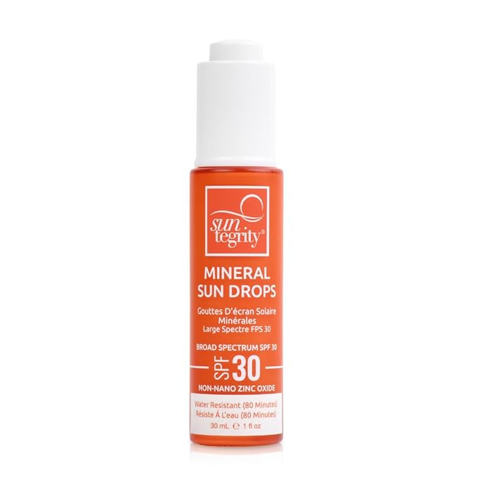 Suntegrity Mineral Sun Drops SPF 30 | Broad Spectrum Zinc Oxide Sunscreen for Face | Vegan, Reef-Safe, Non-Greasy Daily Sun Protection | Fragrance-Free, Lightweight Formula