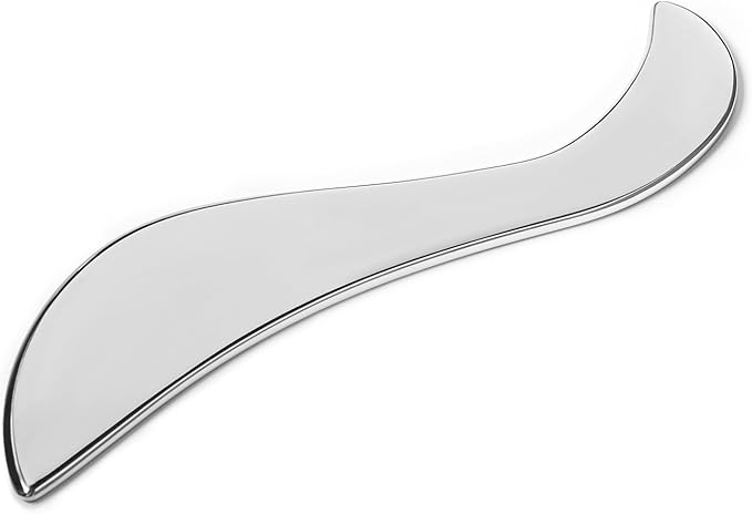 Body Gua Sha Tool, Stainless Steel Scraper Tool for Massage Releasing Muscles Fascia and Scar Tissue, Fascia Massage Tool with Smooth Edges, with a Storage Bag